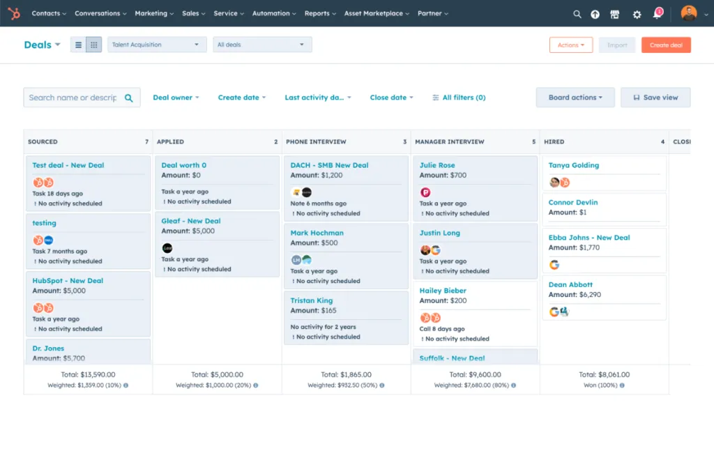 track optimize sales process en