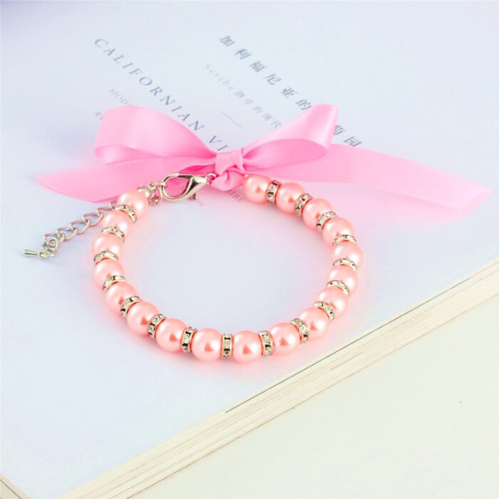 Diamond Dog and Cat Pearls Necklace Jewelry For Small Pets - Image 4