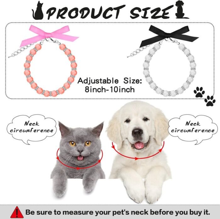 Diamond Dog and Cat Pearls Necklace Jewelry For Small Pets - Image 9