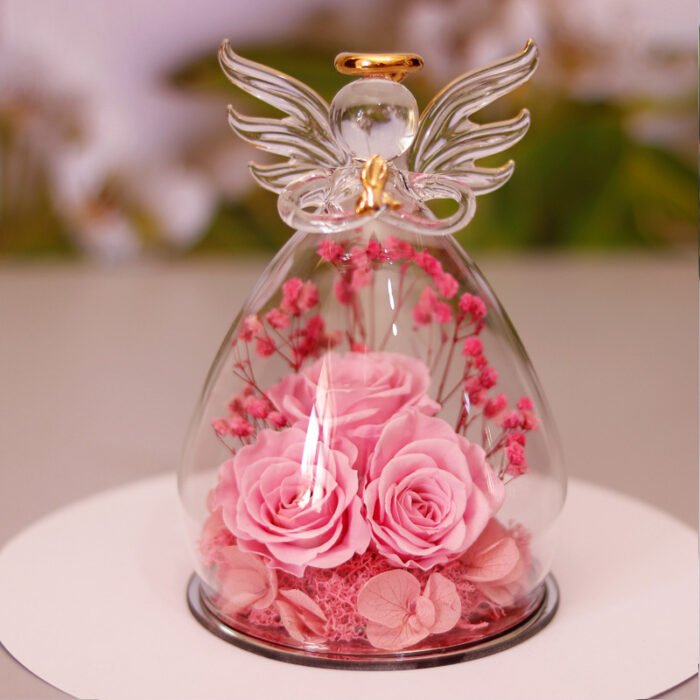 Eternal Flower Gift Box Angel Glass Cover Dried Rose Gift Box - Image 9