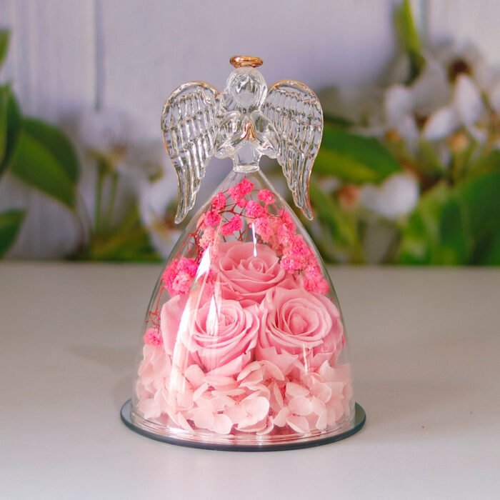 Eternal Flower Gift Box Angel Glass Cover Dried Rose Gift Box - Image 2