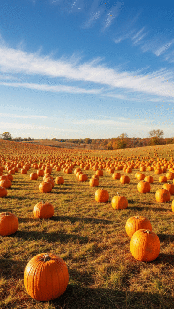 Fall Pumpkin Patch and Harvest Scene Wallpapers