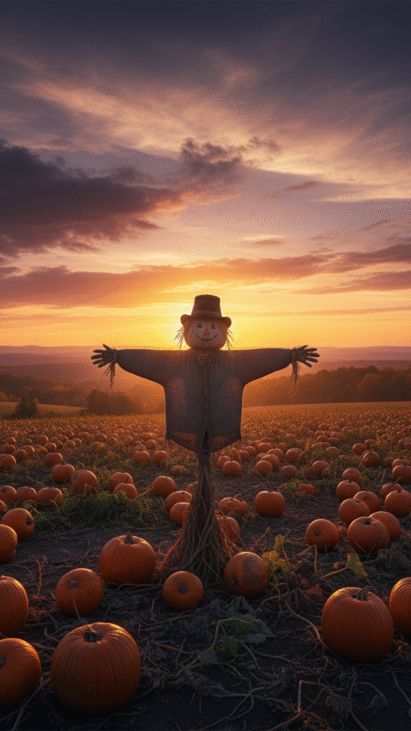 Fall Pumpkin Patch and Harvest Scene Wallpapers