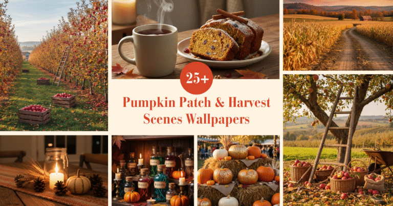 Fall Pumpkin Patch and Harvest Scene Wallpapers